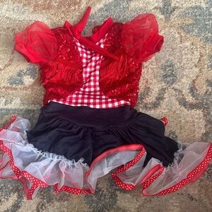 Revolution Red and Black Sequin Kids Dance Outfit